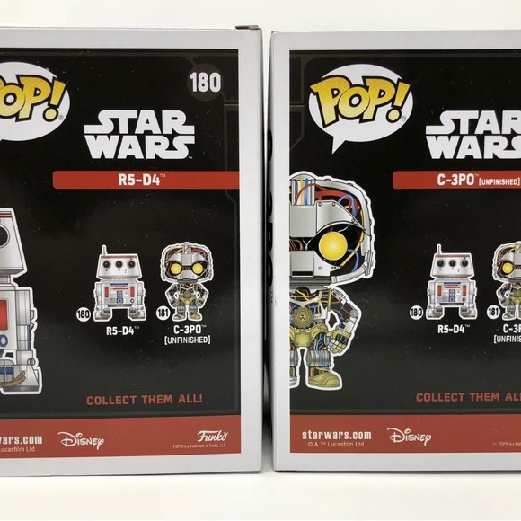 Funko Pop Star Wars Smuggler’s Bounty Droids #180 R5-D4 And #181 C-3PO Vaulted - Picture 2 of 11